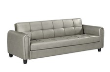 3 Seater Zinc PU Leather Sofa Bed with Hidden Storage For Living Room Furniture