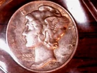 1942  SILVER MERCURY DIME - GRADES "EXTRRMRLY FINE"