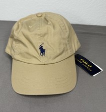 Polo Ralph Lauren Boys One Size 8-20 Khaki Cotton Chino Adjustable Dad Hat NWT