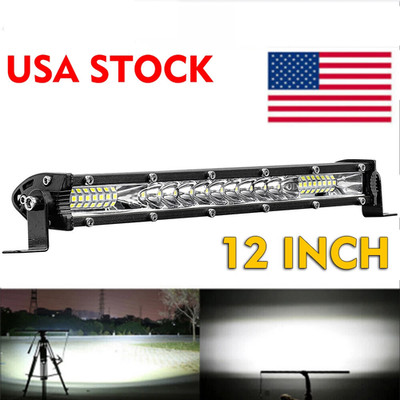 10'' in LED Light Bar Slim Spot Flood Combo Work DRL SUV Offroad Driving ATV 4WD