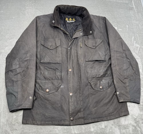 Barbour, Barbour Sapper Giacca Uomo Grande Nero Cotone Cerato Field Coat Trapuntato Country