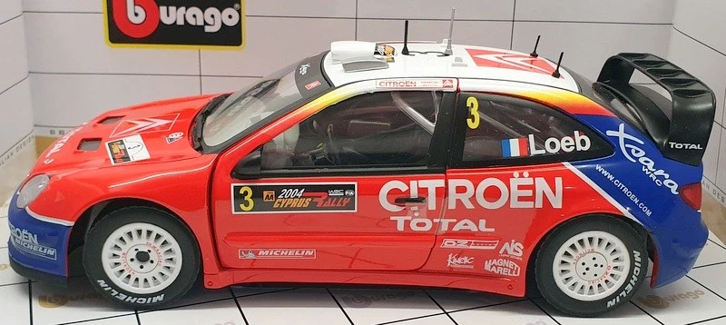 Burago 1/18 Scale Diecast 39044 - Citroen Xsara WRC #3 2004 Cyprus S.Loeb - Image 3 of 4