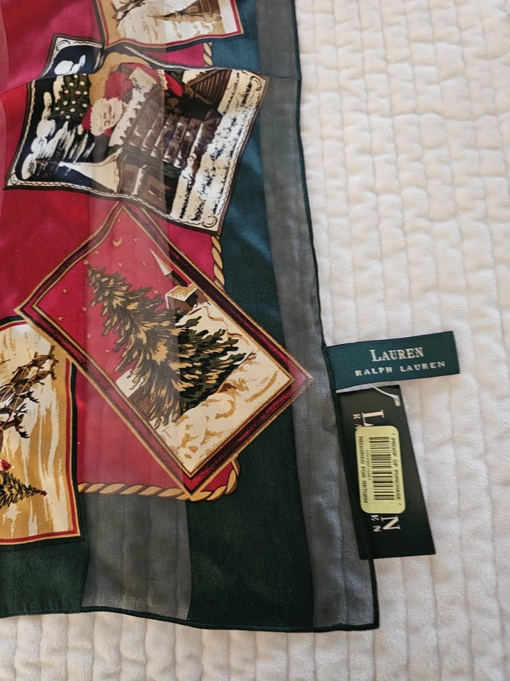 Bufanda de Navidad de seda Lauren de Ralph Lauren de colección Foto 2 de 4