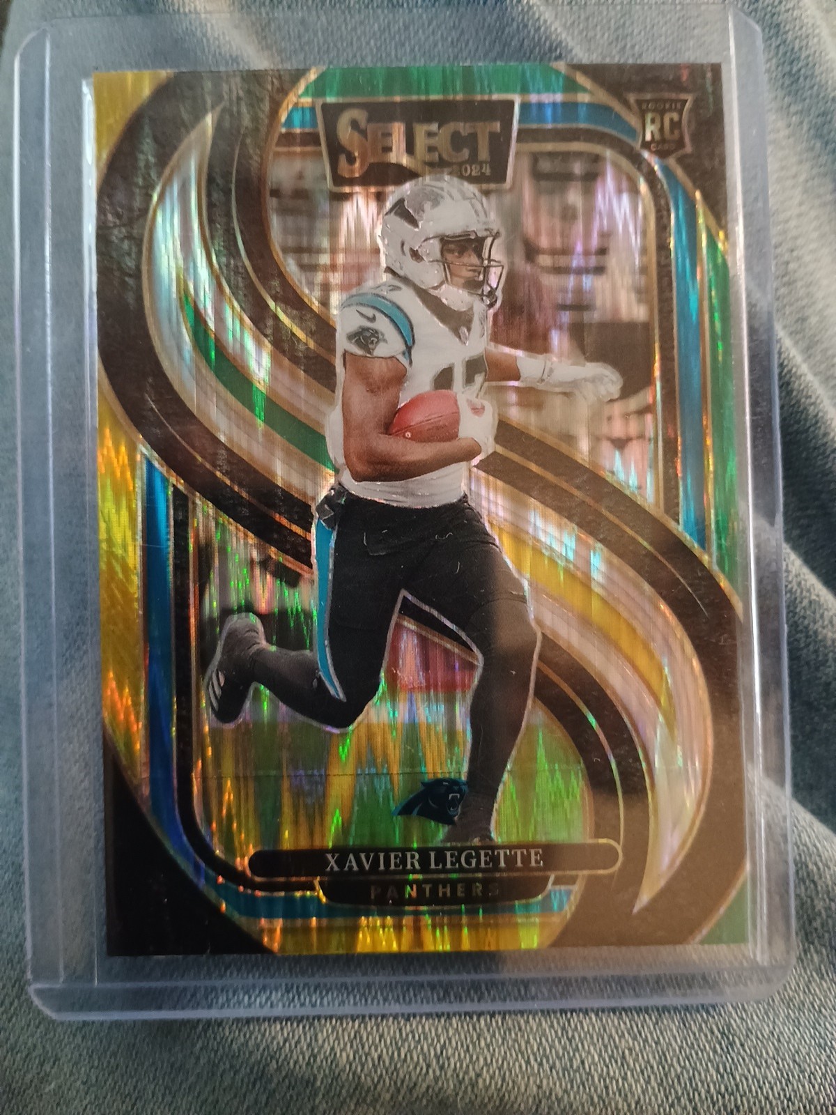 2024 Select - Premier Level Xavier Legette #101 Green & Yellow Shock Prizm (RC)