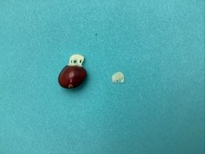 Vintage Elephant & Baby Calf Carved Bean India Contains 1-Tiny Elephant 1960s