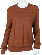 THE ROW $1,300 Orange-Brown Cotton Rib Knit COSTANTE Pullover Sweater S