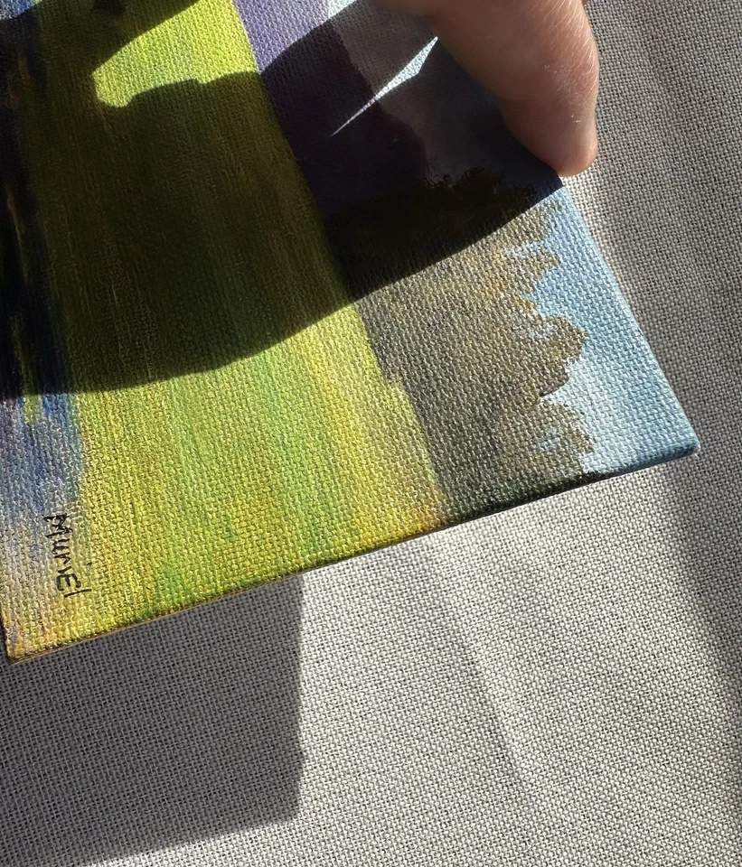 Arte Original 4x6 Lienzo Verano Tarde Hogar Arte Paisaje Muriello Foto 2 de 3