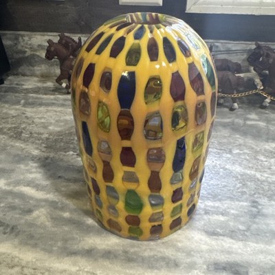 HANS PETER NEIDHARDT for Oggetti Colorful Murano Mosaic Art Glass Pendant Light