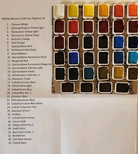 Mijello Mission Pure Pigment Watercolor SAMPLE Set 34 Colors TRY BEFORE YOU BUY