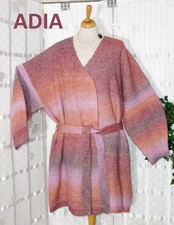 ADIA Fashion Denmark lange Strickjacke Burgunder orange Rosa Violett XL / 54 56