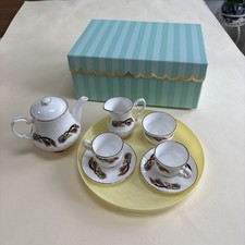 Royal Tara Bone China Miniature Tea Set Celtic Pattern Very Good Condition