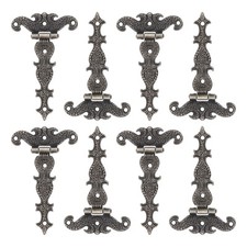 3.5 Inch Door Tee Hinge, 8Pcs T-strap Hinges Retro Decorative Hinge, Bronze
