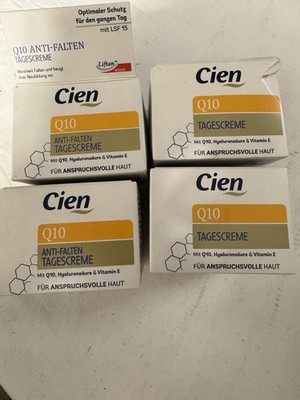 4 x Cien Q10 Gesichtscreme 50ml Anti Aging Tagespflege mit SPF 15