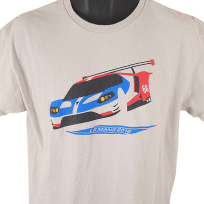 24 Hours Of Le Mans Race T Shirt Mens Size Large Gray 2016 68 Ford GT GTE Pro