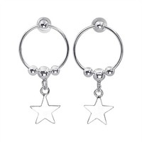 OhrhäNger Stern Kleiner Offener Kreis Mit Kugeln 925 Sterling Silber - Silverly