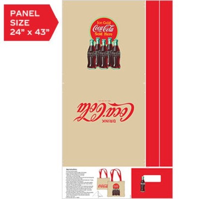 Coca Cola Tote Bag Panel-Canvas Fabric-Northcott Fabrics