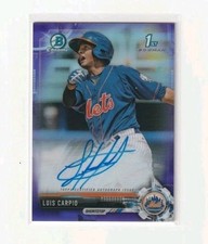 2017 1st Bowman Chrome Luis Carpio Mets CPA-LCA Purple Refractor Auto /250