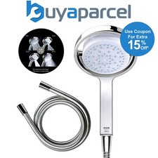 Mira Showers 360m 135mm Chrome Shower Head 4 Mode Spray Flipstream + 1.25m Hose
