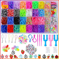 GummibäNder Set 2500+ Loom BäNder Diy Armband 15 Charms 80 Perlen 3 HäKelnadeln
