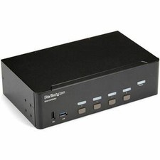 Conmutador Startech 4 puertos Dual Monitor Hdmi Kvm con concentrador de audio y USB 3.0 4K 30Hz 4