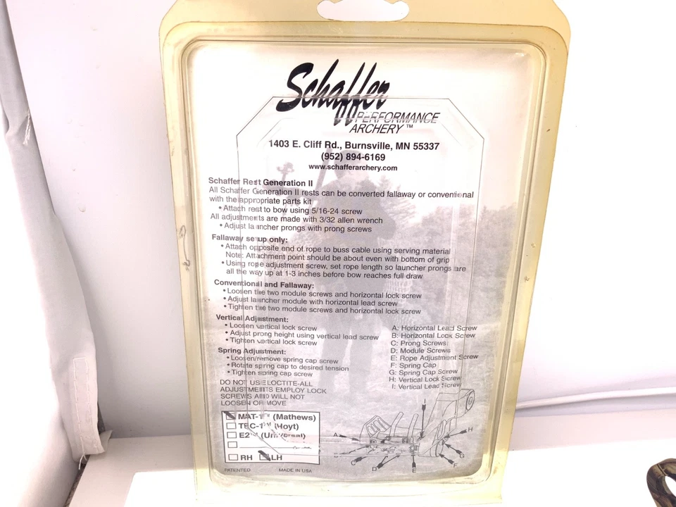 New Schaffer Archery Generation 2 Arrow Rest Left Hand Mathew’s Bow Cammo - Image 2 of 4