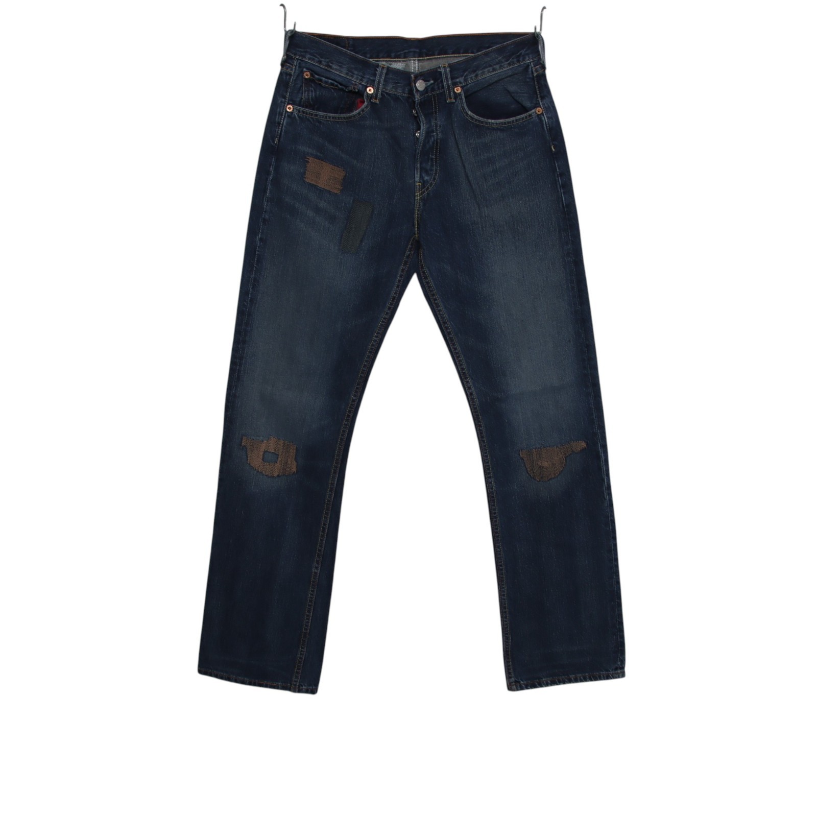 Levi's 501 custom W31 L34 (Cod.E1568) jeans usato vintage in denim scuro Levis