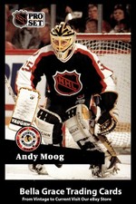 1991-92 Pro Set French Andy Moog #299 Boston Bruins NHL Hockey 