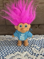 Get Well Soon Troll Doll 5 Vtg 90 s Nostalgia Gift Pink Hair hospital Sick
