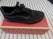 Vans All Black Canvas Low Top Lace-Up Sneakers Lowest Total Price 