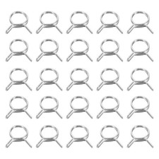 25Pcs 14mm ID 14-16.5mm OD Double Wire Fuel Line Hose Clips Steel Spring Clips