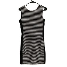 Athleta Tank Mini Dress size S Black/White Striped Scoop Back
