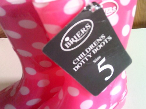 Briers Pink Dotty Wellington Boots CHILDRENS Size 5 Euro 22 B2445 - Picture 2 of 5