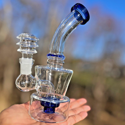 6'' Fat Bottom Glass Water Pipe - Thick Base Mini Bong - Showerhead Perc - USA