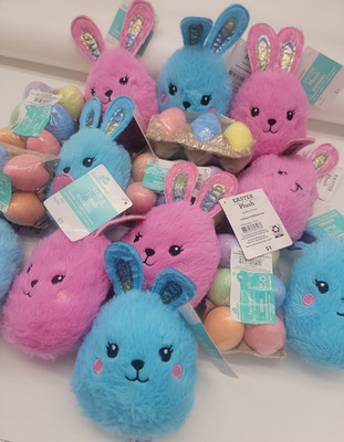 BIG Lot of 15 Way to Celebrate Easter Bunny Plush & Egg Sidewalk Chalk New!