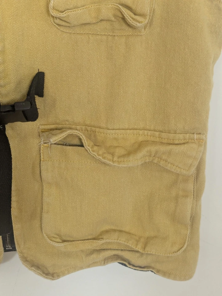 Chaleco de Carga Utilitario Boohoo Hombres Talla Mediana Amarillo Gorpcore Grunge Punk Foto 2 de 4