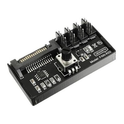 12V 4 Pin Cooling Fan Speed Knob Controller, PWM PC Chassis Fan Adapter Hub