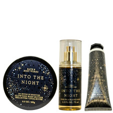 Bath Body Works Into the Night 3pc Glowtion Body Butter Mist Hand Cream Set