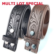 Western Belt Handmade Strap Men Leather No Buckle Cowboy Rodeo Belts