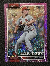 2026 Topps Series 1 Baseball Michael McGreevy #161 Pink Holofoil