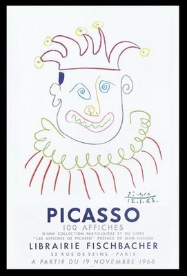 Pablo Picasso 1966 Clown Circus Original Lithograph Poster Abstract Portrait Art