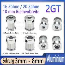 GT2 Zahnrad Antrieb Riemenscheibe Zahnriemenrad CNC 3D Drucker Pulley 16/20 Zähn