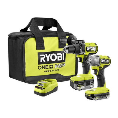#ad RYOBI ONE HP 18V Brushless Cordless 2 ToolKit 4.0 Ah amp; 2.0 Ah Batteries $200.00