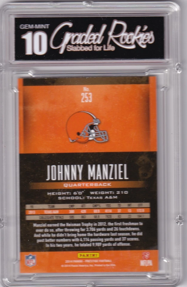 Johnny Manziel 2014 Panini Prestige #253 RC Gem-Mint 10 Cleveland Browns - Image 2 of 2