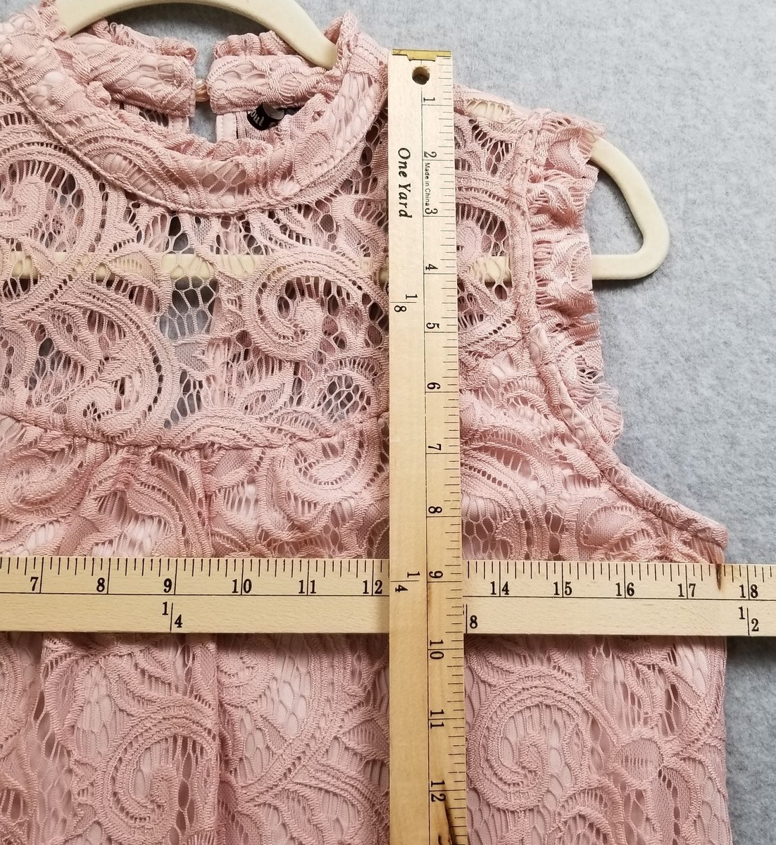 Heartsoul Top Womens Extra Large XL Pink Floral Lace Sleeveless