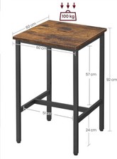 itzcominghome Bar Table Square Tall Table Heavy-Duty Steel Frame Industrial Bar