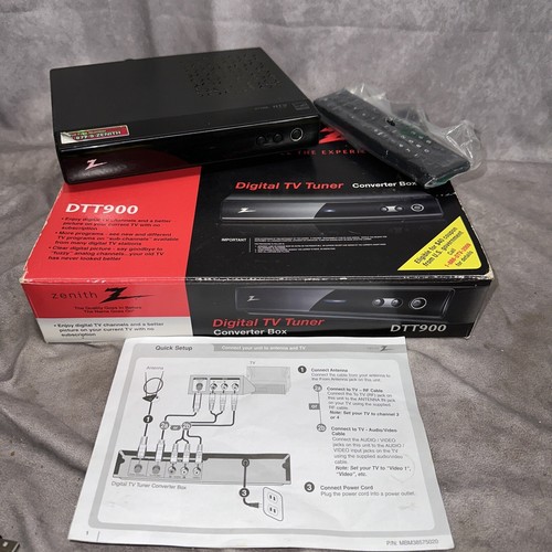 New Zenith Digital TV Tuner Converter Box DTT900 Lightly Used Clean