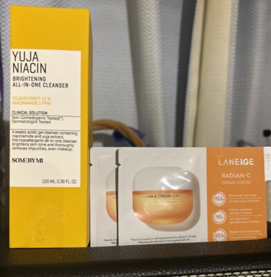 SomeByMi Yuja Niacin Brightening  All-In-1 Cleanser + 2 Free Laneige Radiant-C