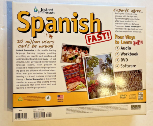 Instant Immersion Spanish FAST! (CD's, DVD, CD-ROM, Workbook, Map of Mexico) - Picture 3 of 6