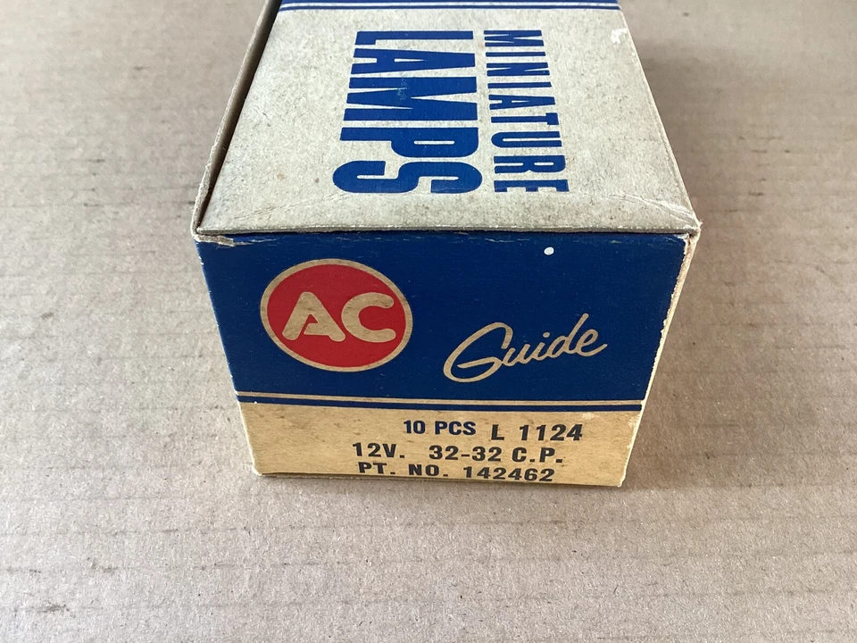 Vintage AC Guide Miniature Lamps Bulbs NOS Original Box 10 12V. L1157 32/3.CP. - Image 3 of 4