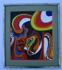 VINTAGE NON OBJECTIVE PAINTING ABSTRACT EXPRESSIONISM MODERNIST 1960'S POP ART